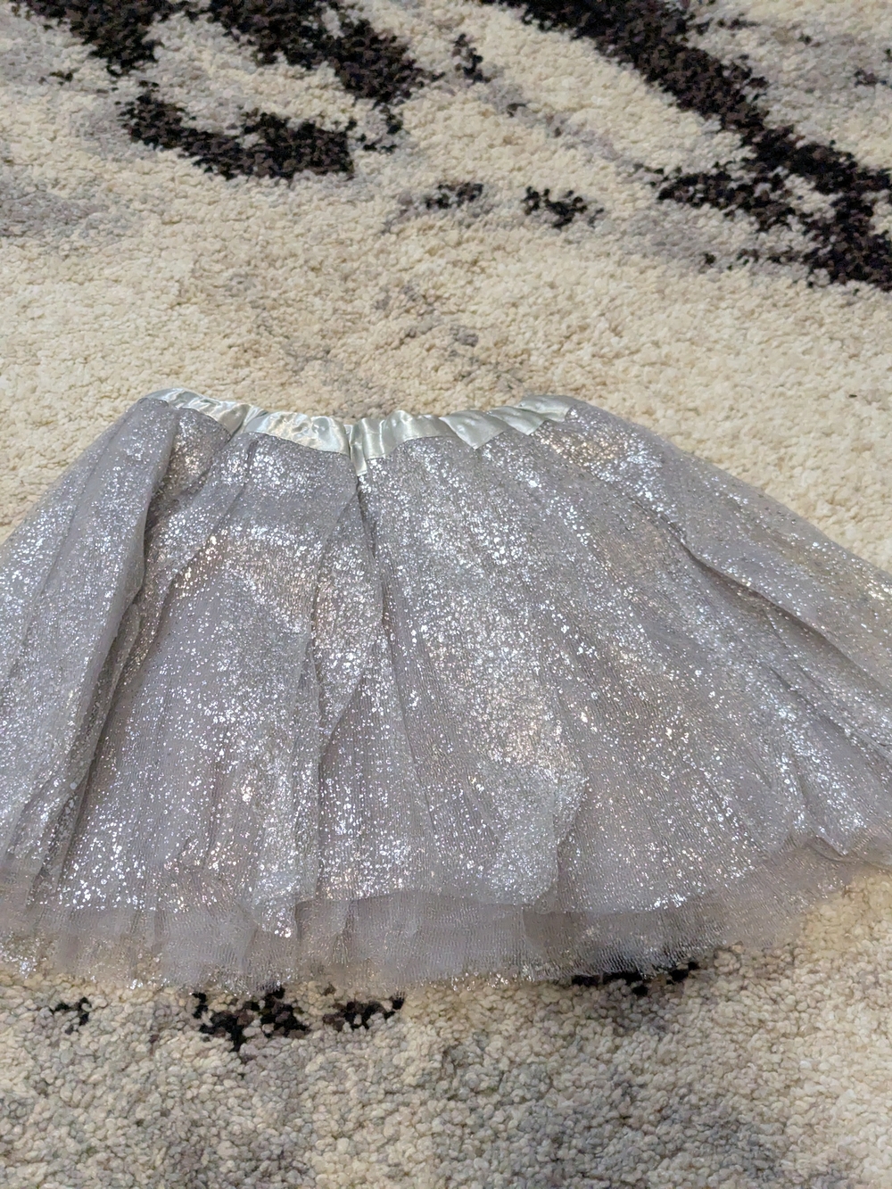 Silver Glitter Tulle Skirt -kids